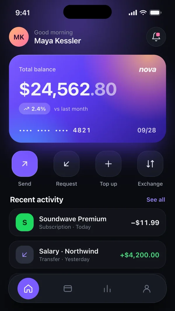 Banking app template