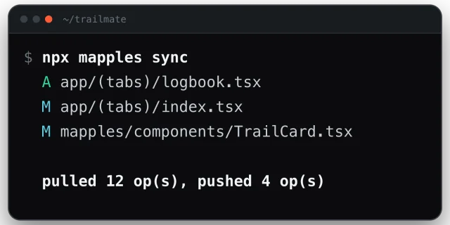 mapples cli sync designs to code
